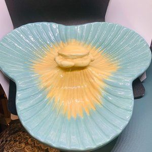 Certified International Becca Barton 3 Part Shell Shaped Dish Crab Seashells Gla